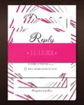 Fuchsia Lines Simple Flat 5x7 Wedding Invitation