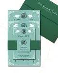 Bluish Green Bamboo Simple Flat 5x7 Wedding Invitation