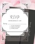 Black Vintage CornersAcrylic Wedding Invitation