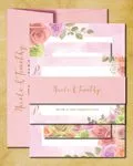 Multicolored Rose Bouquet Simple Flat 5x7 Wedding Invitation