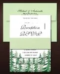 Watercolor Pines Simple Flat 5x7 Wedding Invitation