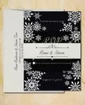 Dark Invitation Snowflakes Simple Flat 5x7 Wedding Invitation