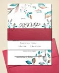 Leaves and Branches Gradient Simple Flat 5x7 Wedding Invitation