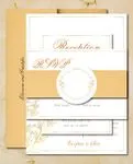 Golden Leaves Simple Flat 5x7 Wedding Invitation