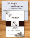 Christmas Brown Branches Simple Flat 5x7 Wedding Invitation