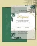 Tropical Leaves And Golden Acrylic Wedding Invitation