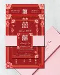 Blooming Pink Flowers Simple Flat 5x7 Wedding Invitation
