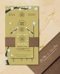 White Cherry Blossoms Simple Flat 5x7 Wedding Invitation