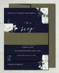 Dark Invitation Flowers Simple Flat 5x7 Wedding Invitation