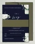 Dark Invitation Flowers Simple Flat 5x7 Wedding Invitation