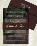 Pine and Wood Design Simple Flat 5x7 Wedding Invitation