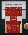 Soft Golden Bamboo Simple Flat 5x7 Wedding Invitation