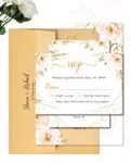 White Lily Flower Acrylic Wedding Invitation