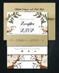 Brown and White Flower Simple Flat 5x7 Wedding Invitation