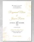 Golden Floral Design Foil Wedding Invitation
