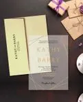 Gold Geometric Design Acrylic Wedding Invitation