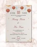 Chinese Lamp Simple Flat 5x7 Wedding Invitation