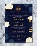 Dark Blue Simple Flat 5x7 Wedding Invitation