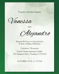 Green Watercolor Simple Flat 5x7 Wedding Invitation