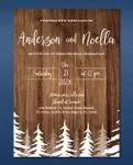 Wood White Forest Simple Flat 5x7 Wedding Invitation