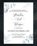 Subtle Blue Flowers Simple Flat 5x7 Wedding Invitation