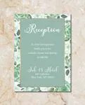Pastel Green Flowers Simple Flat 5x7 Wedding Invitation