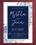 Winter Flowers and Frame Simple Flat 5x7 Wedding Invitation