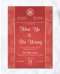 Artistic Cloud Borders Simple Flat 5x7 Wedding Invitation