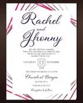 Fuchsia Lines Simple Flat 5x7 Wedding Invitation