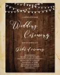 Wood Winter Ligths Simple Flat 5x7 Wedding Invitation