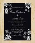 Dark Invitation Snowflakes Simple Flat 5x7 Wedding Invitation