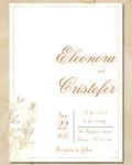 Golden Leaves Simple Flat 5x7 Wedding Invitation