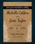 Cardboard White Branches Simple Flat 5x7 Wedding Invitation