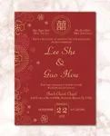 Radiating Gold Flowers Simple Flat 5x7 Wedding Invitation