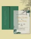 Tropical Leaves And Golden Acrylic Wedding Invitation