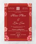 Blooming Pink Flowers Simple Flat 5x7 Wedding Invitation