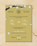 White Cherry Blossoms Simple Flat 5x7 Wedding Invitation