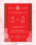Pink and Red Flowers Simple Flat 5x7 Wedding Invitation