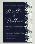 Dark Invitation Flowers Simple Flat 5x7 Wedding Invitation