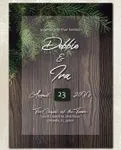Pine and Wood Design Simple Flat 5x7 Wedding Invitation