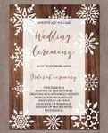 Wooden Frame Snowflakes Simple Flat 5x7 Wedding Invitation