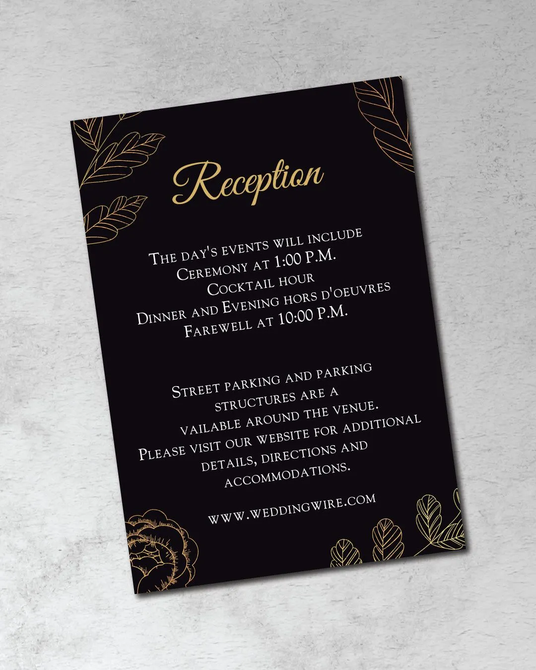 Golden Floral Design Foil Wedding Invitation