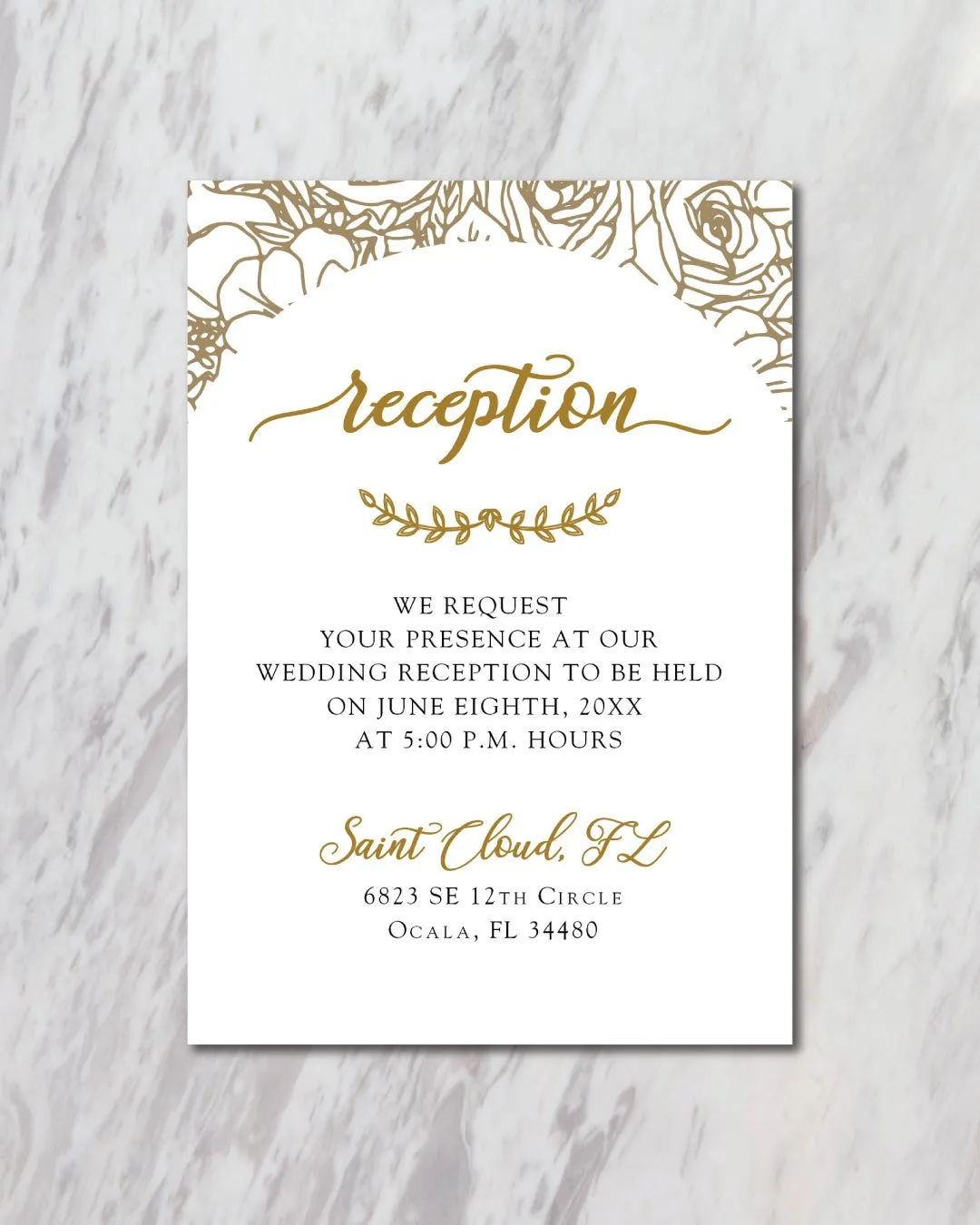 Gold Lettering Acrylic Wedding Invitation