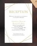Gold Geometric Design Acrylic Wedding Invitation