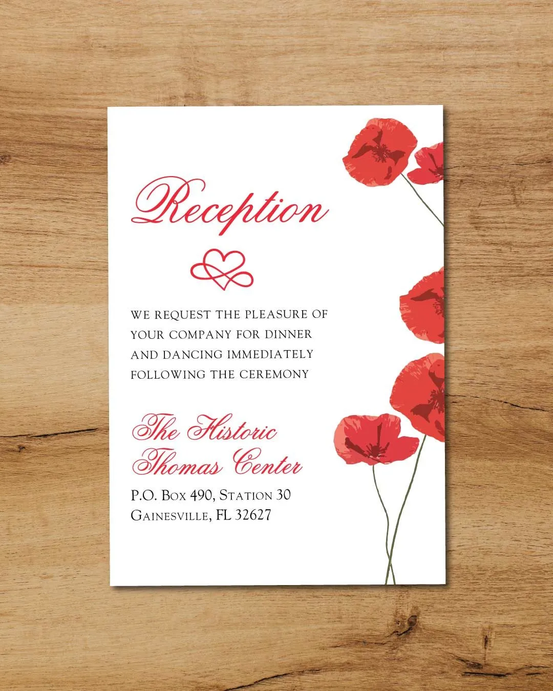 Strong Red Letters Acrylic Wedding Invitation