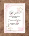 Floral Soft Pink Simple Flat 5x7 Wedding Invitation