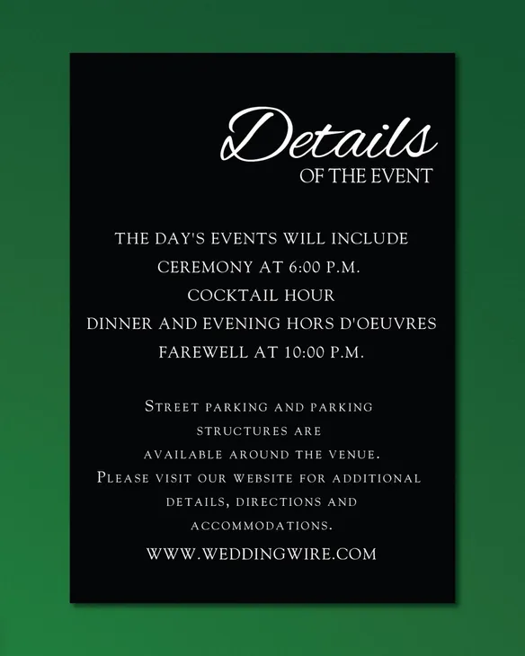 Green Watercolor Simple Flat 5x7 Wedding Invitation