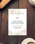 Beige Flower And Branch Acrylic Wedding Invitation