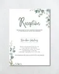 Green and Gray Leaves Simple Flat 5x7 Wedding Invitation