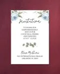 Winter Flowers and Frame Simple Flat 5x7 Wedding Invitation